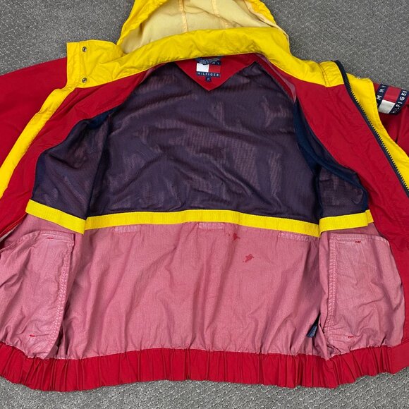 Vintage 90s Tommy Hilfiger Jacket Men's Medium Oversized Patch Logo FlagSailing - Picture 5 of 16